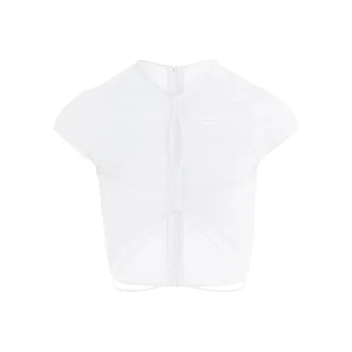 Mugler SS24 Белая сетка CROP TOP Майка Женская Белая