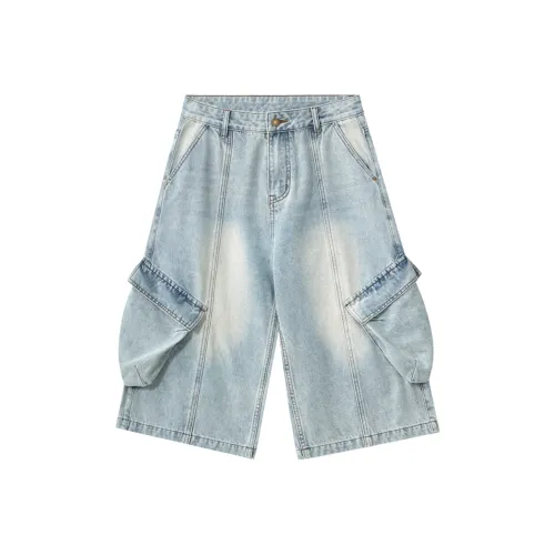 A3G4 Джинсовые шорты Унисекс Ностальгический синий