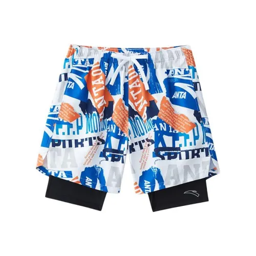 ANTA Плавательные шорты Мужские Чисто Белый Прозрачный Сапфир Синий Глубокое Морское Синий Пляжный Оранжевый