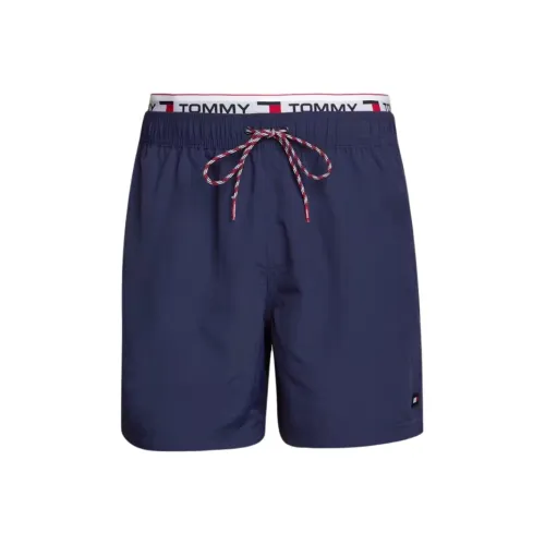 Tommy Hilfiger Repeat Логотип MID Длина Плавание Шорты Плавки Мужской Морской синий
