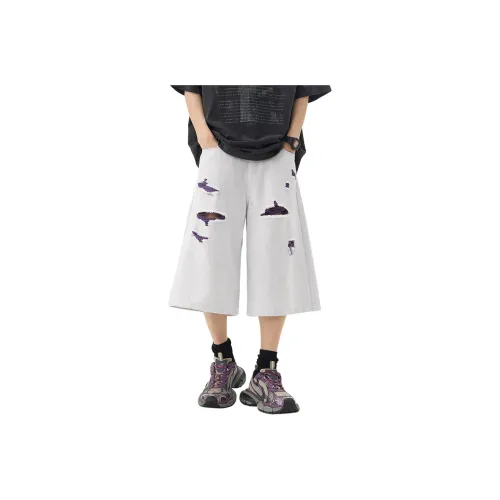 HOME PANDA Джинсовые шорты Унисекс Белый