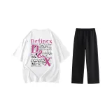 Комплект (Белая футболка + Черные штаны)