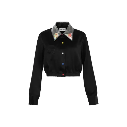 Valeria Obbaco Черные Женские Короткие Топы