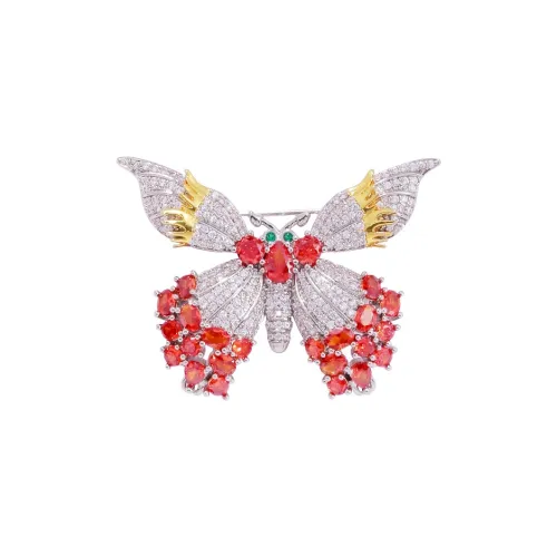 Фиолетовые синтетические кубические циркониевые брошки женские