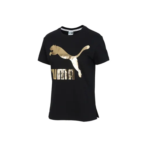 PUMA CLASSICS Черный Золотой Женские Футболки