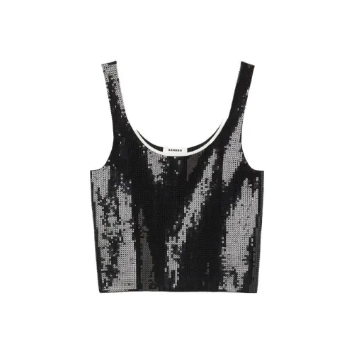 SANDRO Черные Женские Майки
