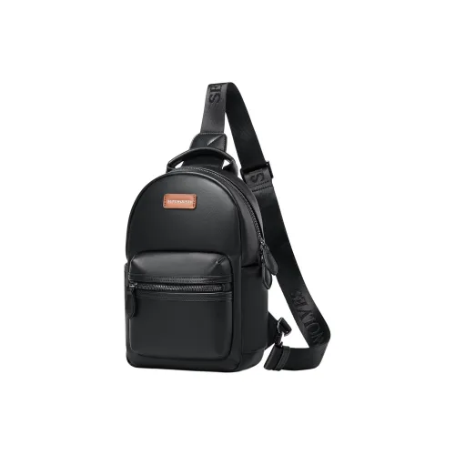 SEPTWOLVES Искусственная кожа Многофункциональная Сумка для ноутбука Commuter Сумка через плечо Утончённая Прочная QPL Мужская Черная