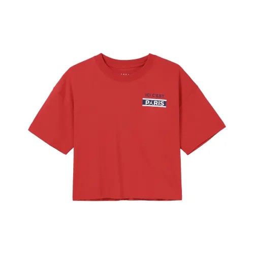 Jordan Red Women's Short Tops Джордан Красный Женские Короткие Топы