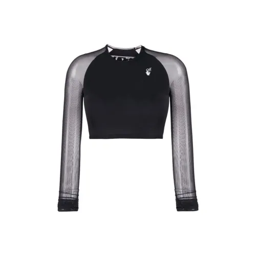 Off Белый SS21 Черный Женские Короткие Топы