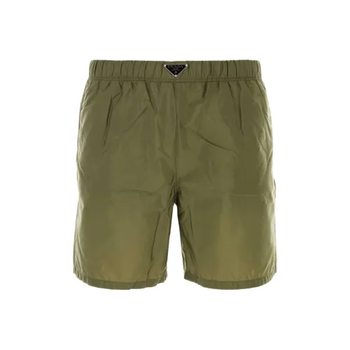 PRADA SS24 Пляжные шорты Мужские Зеленые