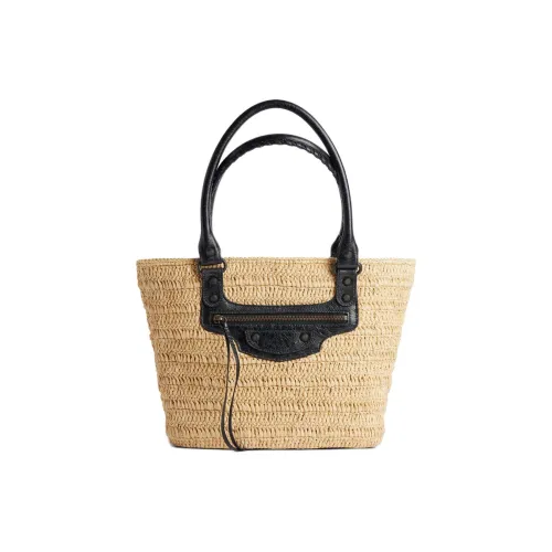 Balenciaga Le City Рафия Тоут Сумка Сумка для покупок Сумка Маленькая Женская Естественная