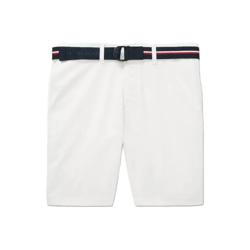 Tommy Hilfiger FW23 Twill Belted Short Bottoms Casual Shorts Men's White