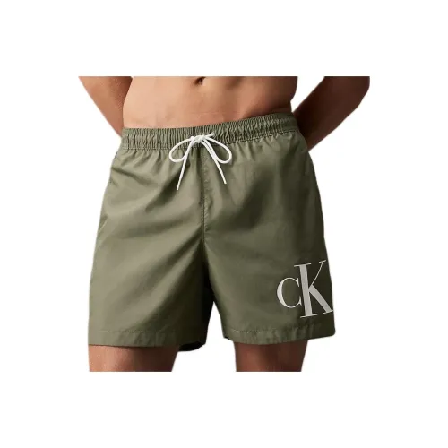 Calvin Klein Плавательные шорты Европейская версия Мужские Темно-оливковый