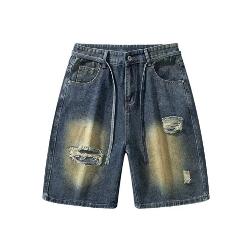 YINLEI Джинсовые шорты Мужские Темно-синие