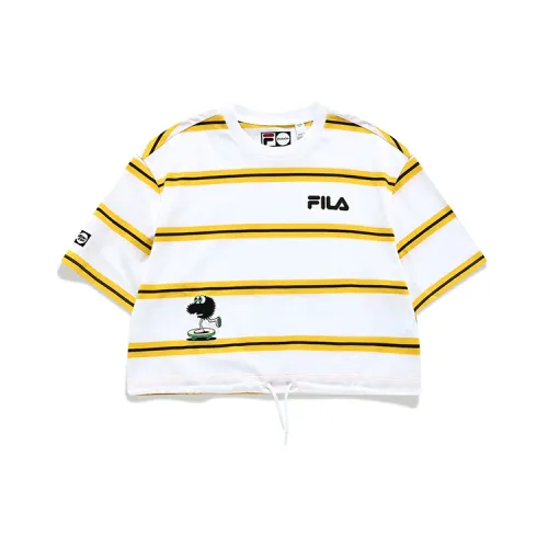 FILA FUSION T Рубашка Женская Оранжевая Белая Полосатая