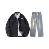 Set (Black Jacket + Vintage Blue Jeans)  
Комплект (Черная куртка + Винтажные синие джинсы)