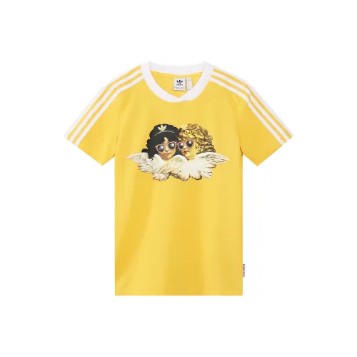 Adidas Originals Комплект с короткими рукавами T-рубашка женский желтый