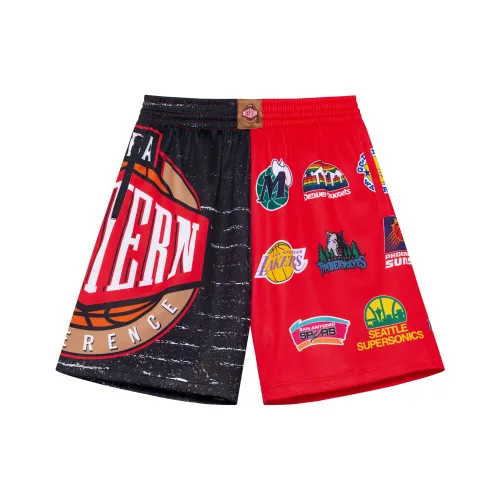 MITCHELL NESS Баскетбольные шорты Мужские Черные Красные