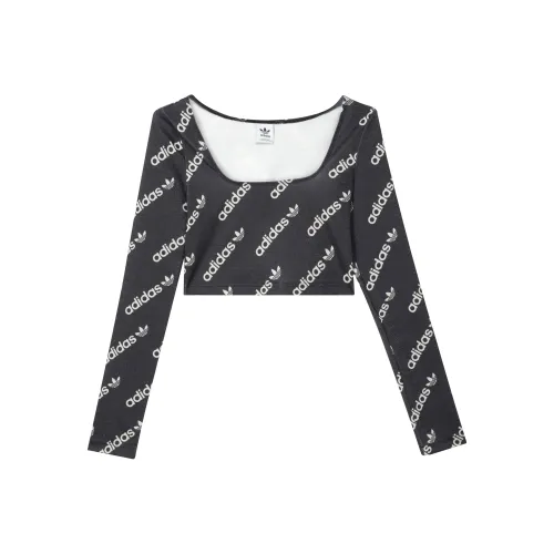 adidas originals Черные Женские Короткие Топы