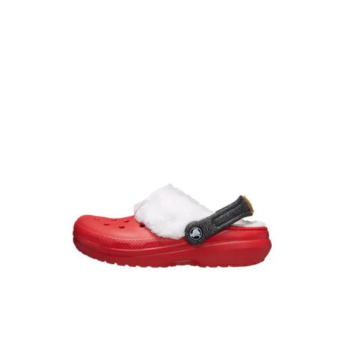 Crocs Classic Lined Аbrasion Resistant Теплоизоляционный Низкий Топ Детские Лайфстайл Обувь Красный Дети Возраст 3-7 Лет