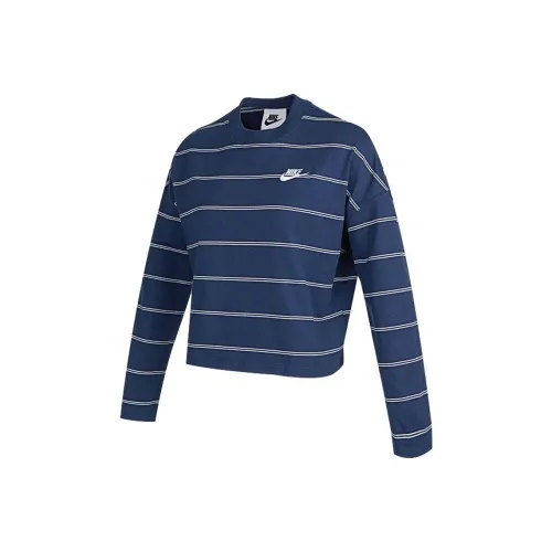 NIKE Темно-синий Женские Короткие Топы