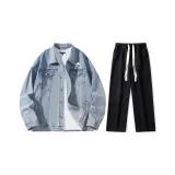 Set (Blue Denim Jacket + Black Jeans)  
Комплект (Синяя джинсовая куртка + черные джинсы)