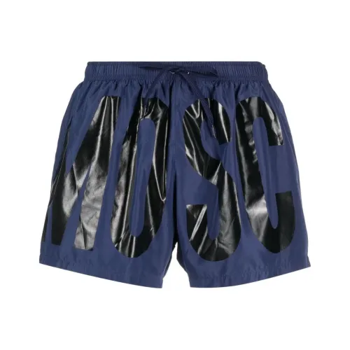 MOSCHINO Плавательные шорты Мужские Темно-синие