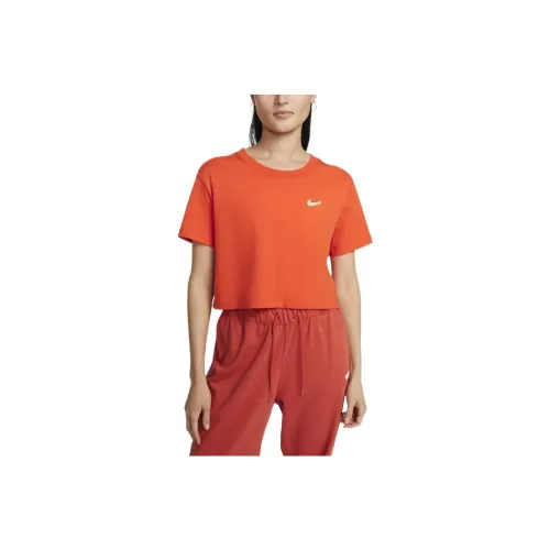 NIKE Апельсин Женские Короткие Топы
