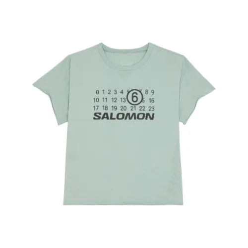 MM6 Maison Margiela совместный бренд x SALOMON Collaboration T-рубашка Женская Синяя Зеленая
