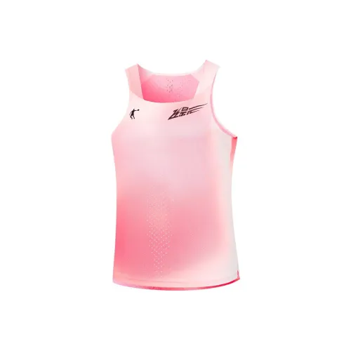 QIAODAN Бег Майка Женская Флуоресцентная Летящая Теневая Розовая С Принт