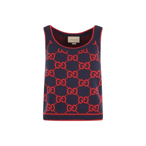 GUCCI Майка Женская Синий Красный