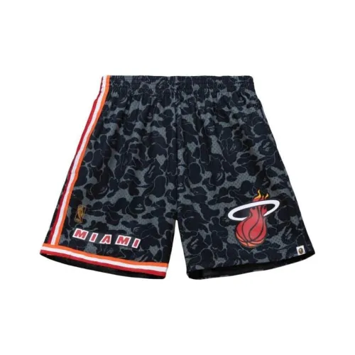 Mitchell Ness Gray Men's Casual Shorts Mitchell Ness Серые Мужские Повседневные Шорты