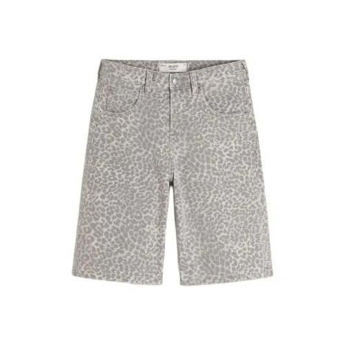 Hollister Джинсовые шорты Мужские Белый Леопард С принтом