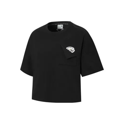 PUMA Черные Женские Короткие Топы