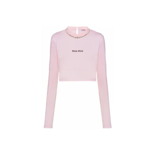 MIU MIU T-рубашка Женская Снежно-розовая