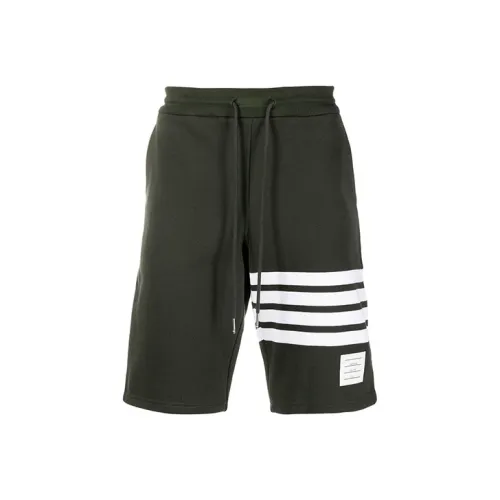 THOM BROWNE Темно-зеленые мужские спортивные шорты