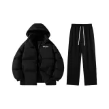 Thickened Set (Черный топ + Черные штаны с флисовой подкладкой)