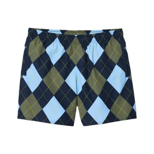 LACOSTE Плавательные шорты Мужские Морской синий Белый