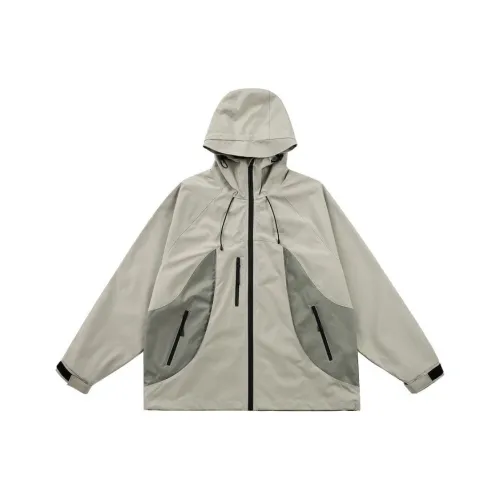 OWSTORE Куртки Пальто Унисекс Легкий Серый с Зеленым