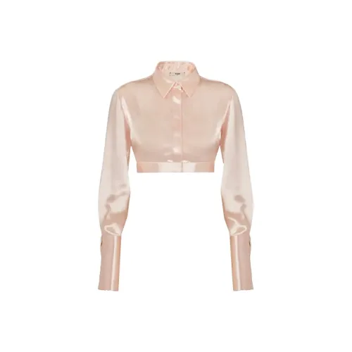 FENDI Длинное платье с длинными рукавами женское светло-розовое