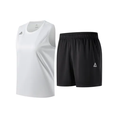 PEAK Бег Комплекты Одежды Женские Чистый Белый Черный