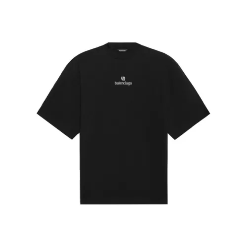 Balenciaga T-рубашка с оборванным рукавом женская черная свободного кроя