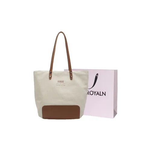 LOUIS ROYALN Холст Тоут Сумка Сумка для покупок Сумка через плечо Женская Экрю Черный Хаки