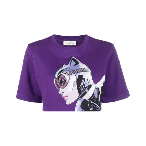 Lanvin Ярко-фиолетовые Женские Короткие Топы