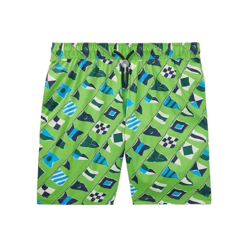 Tommy Hilfiger Nautical Стиль 7' Плавание Основная часть Низ Пляжные шорты Мужские Зеленые