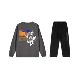 Комплект одежды (Темно-серый топ + черные штаны)