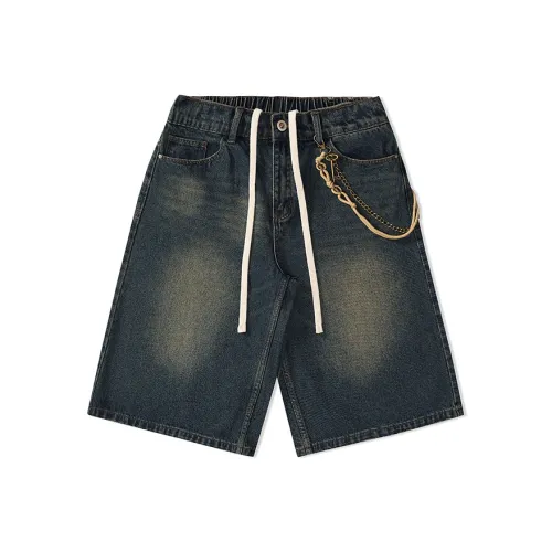 SANSHILIUJIE Джинсовые шорты Мужские Ностальгические Винтажные Синие