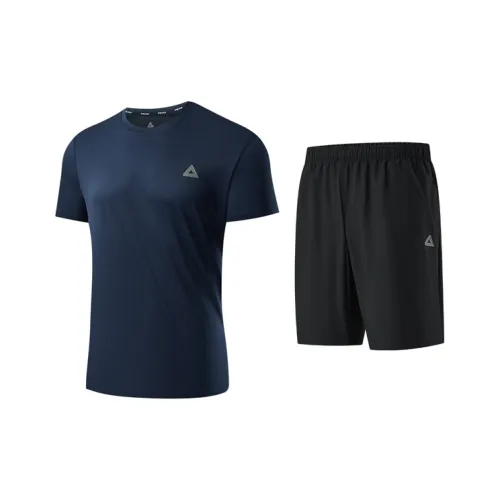 PEAK Бег Одежда Наборы Мужской Темно-синий