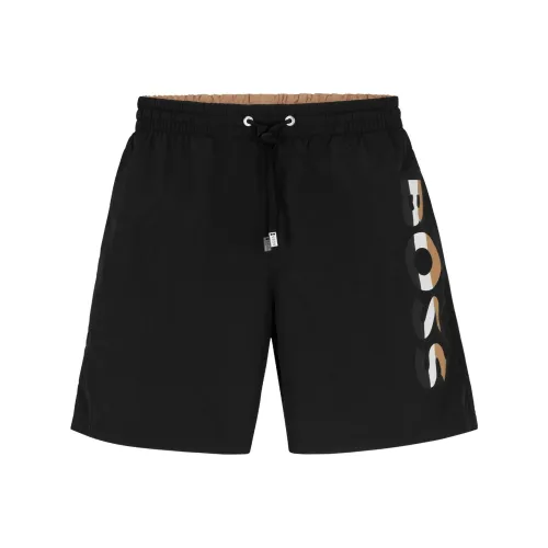 BOSS Переработанный материал Swim Shorts Пляжные шорты Мужские Черный