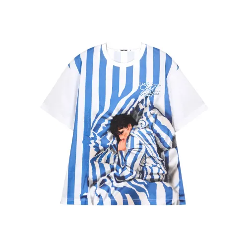 CANOTWAIT_ T-Shirt Унисекс Синий Белый